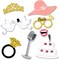 Wedding Photo Booth Props Kit, Bridal Shower Photo Booth Prop with Wooden Dowels for Wedding Shower Party Supplies (52 Counts)